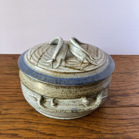 Allen Williams Art Hand Thrown Pottery Wheat Stoneware Steamer Bundt Pan Signed - Picture 10 of 15